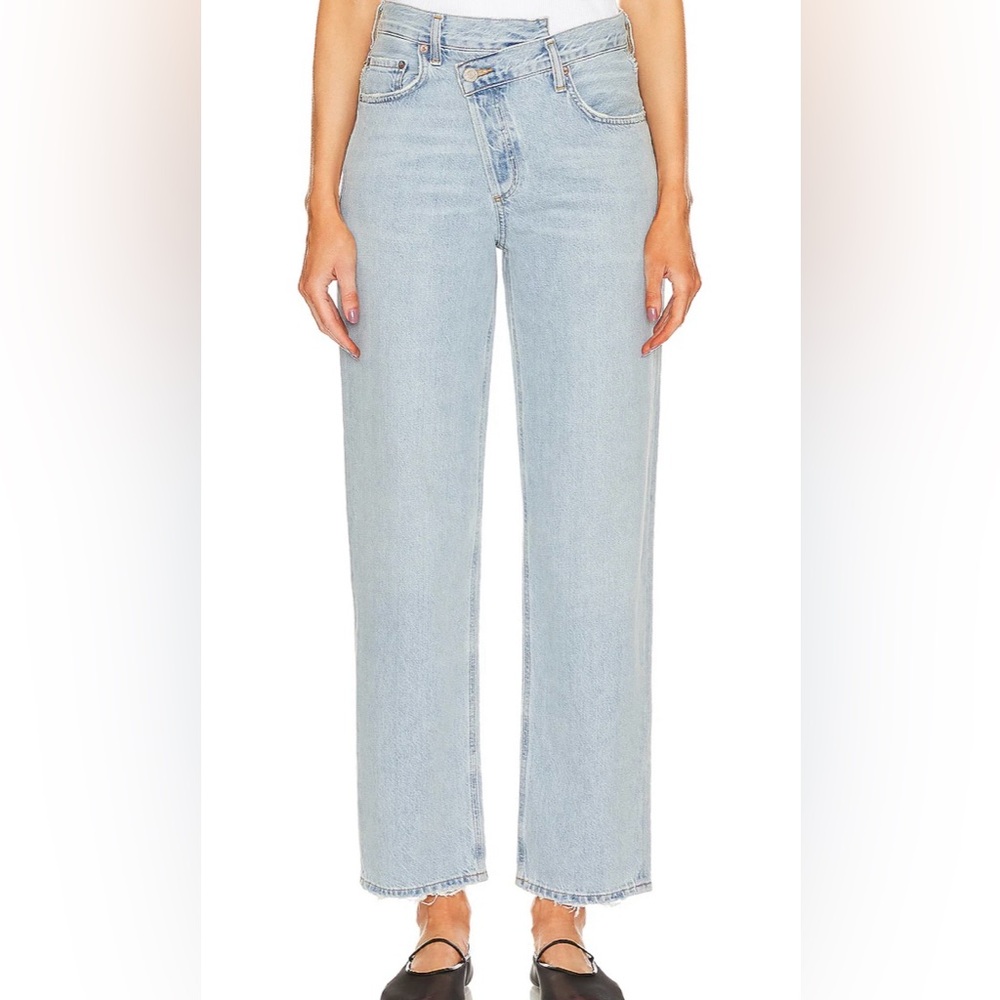 Agolde Sky Blue Denim criss cross jeans